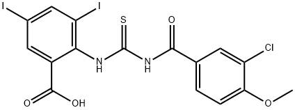 2-[[[(3-CHLORO-4-METHOXYBENZOYL)AMINO]THIOXOMETHYL]AMINO]-3,5-DIIODO-BENZOIC ACID Struktur