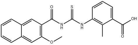 3-[[[[(3-METHOXY-2-NAPHTHALENYL)CARBONYL]AMINO]THIOXOMETHYL]AMINO]-2-METHYL-BENZOIC ACID Struktur