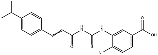 4-CHLORO-3-[[[[3-[4-(1-METHYLETHYL)PHENYL]-1-OXO-2-PROPENYL]AMINO]THIOXOMETHYL]AMINO]-BENZOIC ACID Struktur