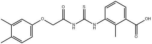 3-[[[[(3,4-DIMETHYLPHENOXY)ACETYL]AMINO]THIOXOMETHYL]AMINO]-2-METHYL-BENZOIC ACID Struktur