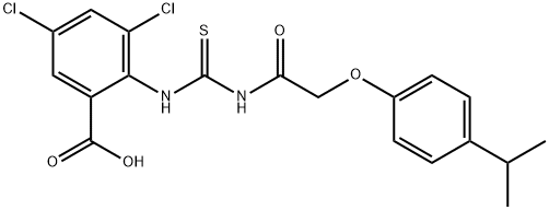 3,5-DICHLORO-2-[[[[[4-(1-METHYLETHYL)PHENOXY]ACETYL]AMINO]THIOXOMETHYL]AMINO]-BENZOIC ACID Struktur