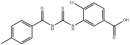 4-CHLORO-3-[[[(4-METHYLBENZOYL)AMINO]THIOXOMETHYL]AMINO]-BENZOIC ACID Struktur