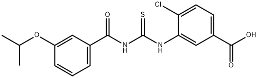 4-CHLORO-3-[[[[3-(1-METHYLETHOXY)BENZOYL]AMINO]THIOXOMETHYL]AMINO]-BENZOIC ACID Struktur