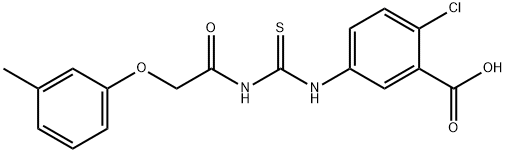 2-CHLORO-5-[[[[(3-METHYLPHENOXY)ACETYL]AMINO]THIOXOMETHYL]AMINO]-BENZOIC ACID Struktur