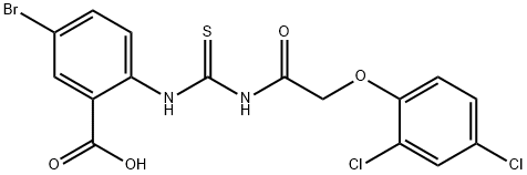 5-BROMO-2-[[[[(2,4-DICHLOROPHENOXY)ACETYL]AMINO]THIOXOMETHYL]AMINO]-BENZOIC ACID Struktur