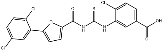 4-CHLORO-3-[[[[[5-(2,5-DICHLOROPHENYL)-2-FURANYL]CARBONYL]AMINO]THIOXOMETHYL]AMINO]-BENZOIC ACID Struktur