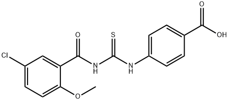 4-[[[(5-CHLORO-2-METHOXYBENZOYL)AMINO]THIOXOMETHYL]AMINO]-BENZOIC ACID Struktur