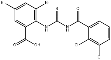 3,5-DIBROMO-2-[[[(2,3-DICHLOROBENZOYL)AMINO]THIOXOMETHYL]AMINO]-BENZOIC ACID Struktur