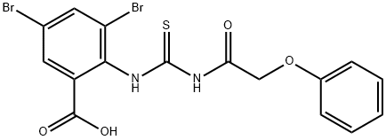 3,5-DIBROMO-2-[[[(PHENOXYACETYL)AMINO]THIOXOMETHYL]AMINO]-BENZOIC ACID Struktur