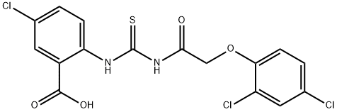 5-CHLORO-2-[[[[(2,4-DICHLOROPHENOXY)ACETYL]AMINO]THIOXOMETHYL]AMINO]-BENZOIC ACID Struktur