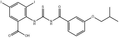 3,5-DIIODO-2-[[[[3-(2-METHYLPROPOXY)BENZOYL]AMINO]THIOXOMETHYL]AMINO]-BENZOIC ACID Struktur