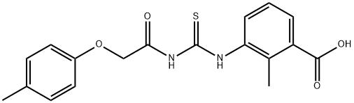 2-METHYL-3-[[[[(4-METHYLPHENOXY)ACETYL]AMINO]THIOXOMETHYL]AMINO]-BENZOIC ACID Struktur