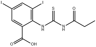 3,5-DIIODO-2-[[[(1-OXOPROPYL)AMINO]THIOXOMETHYL]AMINO]-BENZOIC ACID Struktur