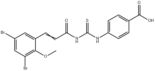 4-[[[[3-(3,5-DIBROMO-2-METHOXYPHENYL)-1-OXO-2-PROPENYL]AMINO]THIOXOMETHYL]AMINO]-BENZOIC ACID Struktur