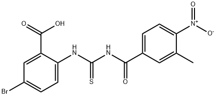 5-BROMO-2-[[[(3-METHYL-4-NITROBENZOYL)AMINO]THIOXOMETHYL]AMINO]-BENZOIC ACID Struktur