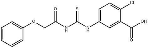 2-CHLORO-5-[[[(PHENOXYACETYL)AMINO]THIOXOMETHYL]AMINO]-BENZOIC ACID Struktur