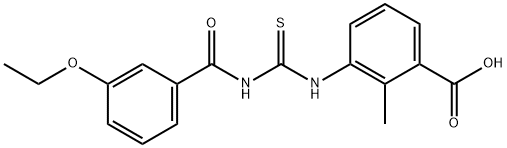 3-[[[(3-ETHOXYBENZOYL)AMINO]THIOXOMETHYL]AMINO]-2-METHYL-BENZOIC ACID Struktur