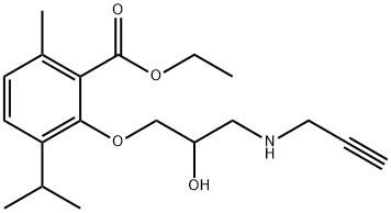 3-[2-Hydroxy-3-(2-propynylamino)propoxy]-p-cymene-2-carboxylic acid ethyl ester Struktur