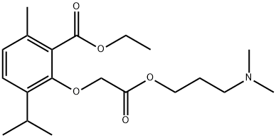 3-Isopropyl-6-methyl-2-(3-dimethylaminopropyloxycarbonylmethoxy)benzoic acid ethyl ester Struktur