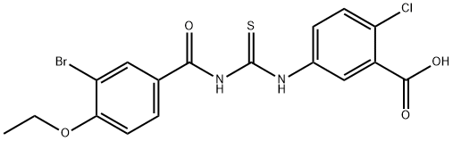 5-[[[(3-BROMO-4-ETHOXYBENZOYL)AMINO]THIOXOMETHYL]AMINO]-2-CHLORO-BENZOIC ACID Struktur