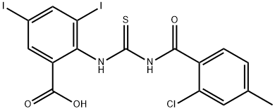 2-[[[(2-CHLORO-4-METHYLBENZOYL)AMINO]THIOXOMETHYL]AMINO]-3,5-DIIODO-BENZOIC ACID Struktur