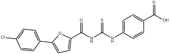 4-[[[[[5-(4-CHLOROPHENYL)-2-FURANYL]CARBONYL]AMINO]THIOXOMETHYL]AMINO]-BENZOIC ACID Struktur