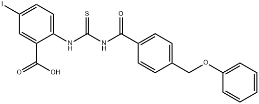 5-IODO-2-[[[[4-(PHENOXYMETHYL)BENZOYL]AMINO]THIOXOMETHYL]AMINO]-BENZOIC ACID Struktur