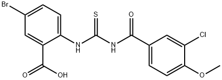 5-BROMO-2-[[[(3-CHLORO-4-METHOXYBENZOYL)AMINO]THIOXOMETHYL]AMINO]-BENZOIC ACID Struktur