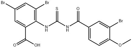 3,5-DIBROMO-2-[[[(3-BROMO-4-METHOXYBENZOYL)AMINO]THIOXOMETHYL]AMINO]-BENZOIC ACID Struktur