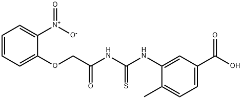 4-METHYL-3-[[[[(2-NITROPHENOXY)ACETYL]AMINO]THIOXOMETHYL]AMINO]-BENZOIC ACID Struktur