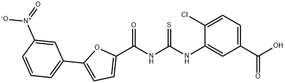 4-CHLORO-3-[[[[[5-(3-NITROPHENYL)-2-FURANYL]CARBONYL]AMINO]THIOXOMETHYL]AMINO]-BENZOIC ACID Struktur