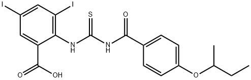 3,5-DIIODO-2-[[[[4-(1-METHYLPROPOXY)BENZOYL]AMINO]THIOXOMETHYL]AMINO]-BENZOIC ACID Struktur