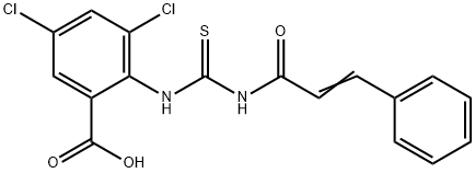 3,5-DICHLORO-2-[[[(1-OXO-3-PHENYL-2-PROPENYL)AMINO]THIOXOMETHYL]AMINO]-BENZOIC ACID Struktur