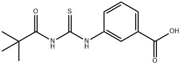 3-[[[(2,2-DIMETHYL-1-OXOPROPYL)AMINO]THIOXOMETHYL]AMINO]-BENZOIC ACID Struktur