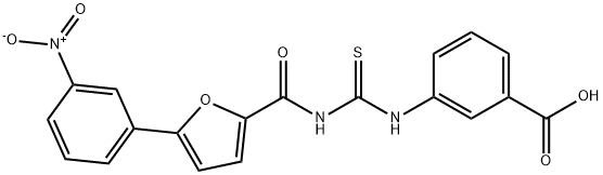 3-[[[[[5-(3-NITROPHENYL)-2-FURANYL]CARBONYL]AMINO]THIOXOMETHYL]AMINO]-BENZOIC ACID Struktur