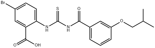 5-BROMO-2-[[[[3-(2-METHYLPROPOXY)BENZOYL]AMINO]THIOXOMETHYL]AMINO]-BENZOIC ACID Struktur