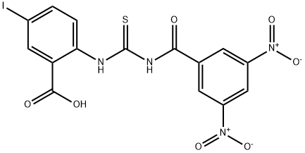 2-[[[(3,5-DINITROBENZOYL)AMINO]THIOXOMETHYL]AMINO]-5-IODO-BENZOIC ACID Struktur