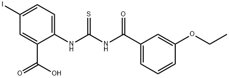 2-[[[(3-ETHOXYBENZOYL)AMINO]THIOXOMETHYL]AMINO]-5-IODO-BENZOIC ACID Struktur