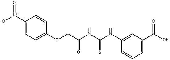 3-[[[[(4-NITROPHENOXY)ACETYL]AMINO]THIOXOMETHYL]AMINO]-BENZOIC ACID Struktur