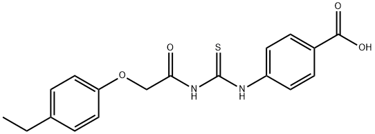 4-[[[[(4-ETHYLPHENOXY)ACETYL]AMINO]THIOXOMETHYL]AMINO]-BENZOIC ACID Struktur