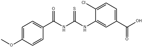 4-CHLORO-3-[[[(4-METHOXYBENZOYL)AMINO]THIOXOMETHYL]AMINO]-BENZOIC ACID Struktur