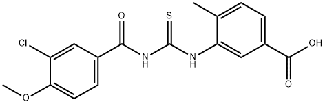 3-[[[(3-CHLORO-4-METHOXYBENZOYL)AMINO]THIOXOMETHYL]AMINO]-4-METHYL-BENZOIC ACID Struktur