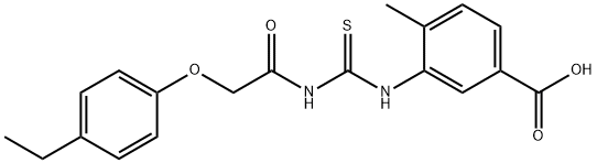 3-[[[[(4-ETHYLPHENOXY)ACETYL]AMINO]THIOXOMETHYL]AMINO]-4-METHYL-BENZOIC ACID Struktur