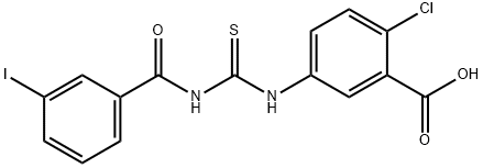 2-CHLORO-5-[[[(3-IODOBENZOYL)AMINO]THIOXOMETHYL]AMINO]-BENZOIC ACID Struktur