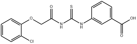 3-[[[[(2-CHLOROPHENOXY)ACETYL]AMINO]THIOXOMETHYL]AMINO]-BENZOIC ACID Struktur