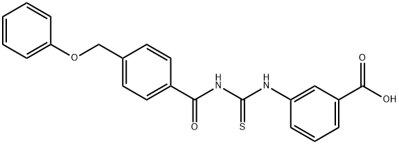 3-[[[[4-(PHENOXYMETHYL)BENZOYL]AMINO]THIOXOMETHYL]AMINO]-BENZOIC ACID Struktur