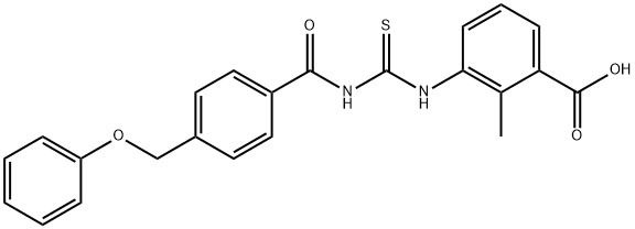 2-METHYL-3-[[[[4-(PHENOXYMETHYL)BENZOYL]AMINO]THIOXOMETHYL]AMINO]-BENZOIC ACID Struktur