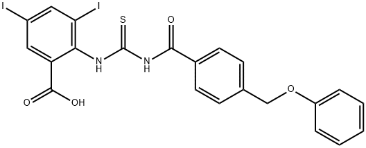 3,5-DIIODO-2-[[[[4-(PHENOXYMETHYL)BENZOYL]AMINO]THIOXOMETHYL]AMINO]-BENZOIC ACID Struktur