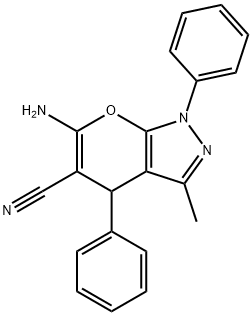 6-AMINO-3-METHYL-1,4-DIPHENYL-1,4-DIHYDRO-PYRANO[2,3-C]PYRAZOLE-5-CARBONITRILE Struktur