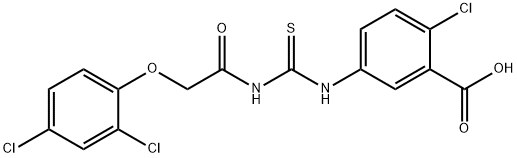 2-CHLORO-5-[[[[(2,4-DICHLOROPHENOXY)ACETYL]AMINO]THIOXOMETHYL]AMINO]-BENZOIC ACID Struktur